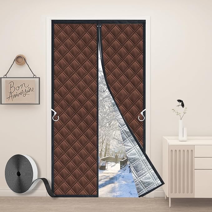 38"x83" 3-Layer Thermal Door Insulation Curtain & Temporary Door Insulation by gulrear