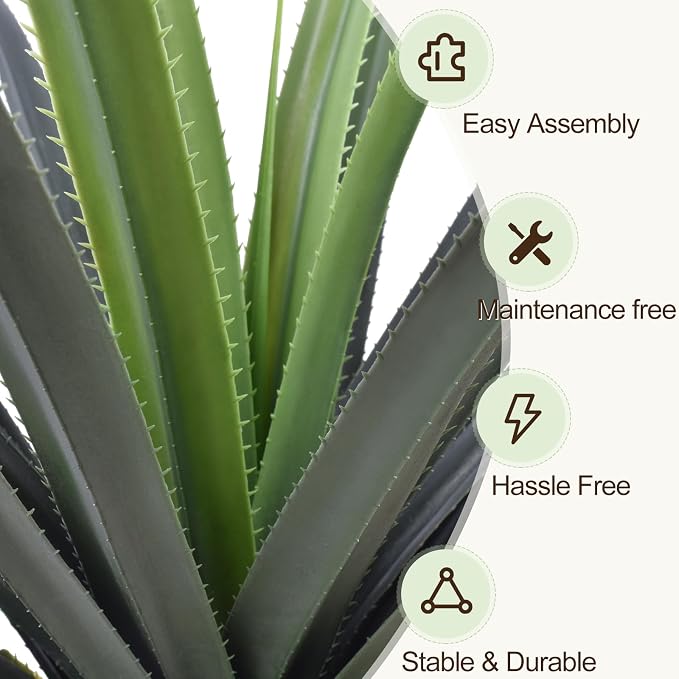 4ft Artificial Spiked Agave Plant, 48inch Faux Agave Plants Indoor Realistic - Image 4