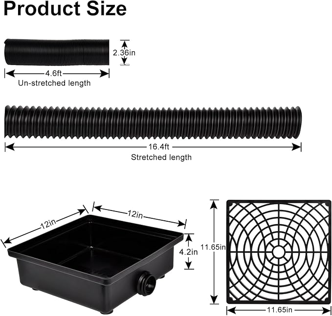 Prestantious Low Profile Catch Basin Drain Kit Gutter Downspout Extender | - Image 2