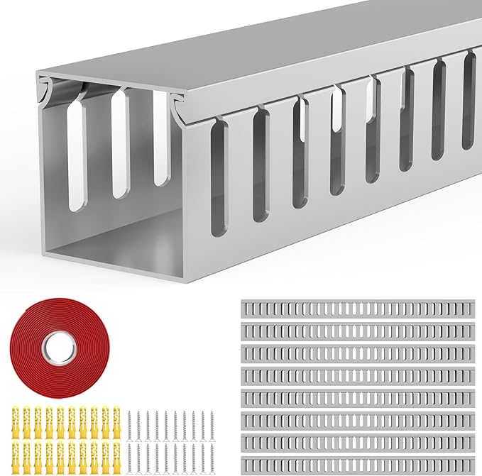 Open Slot Wiring Raceway Cable Duct, Cable Management Cord Track | 123" open by REFLYING