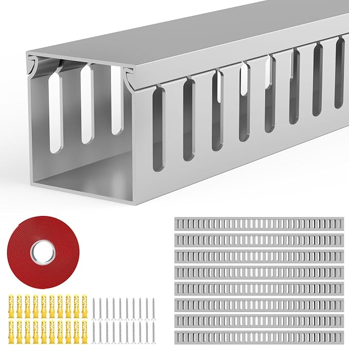 Open Slot Wiring Raceway Cable Duct, Cable Management Cord Track | 123" open by REFLYING