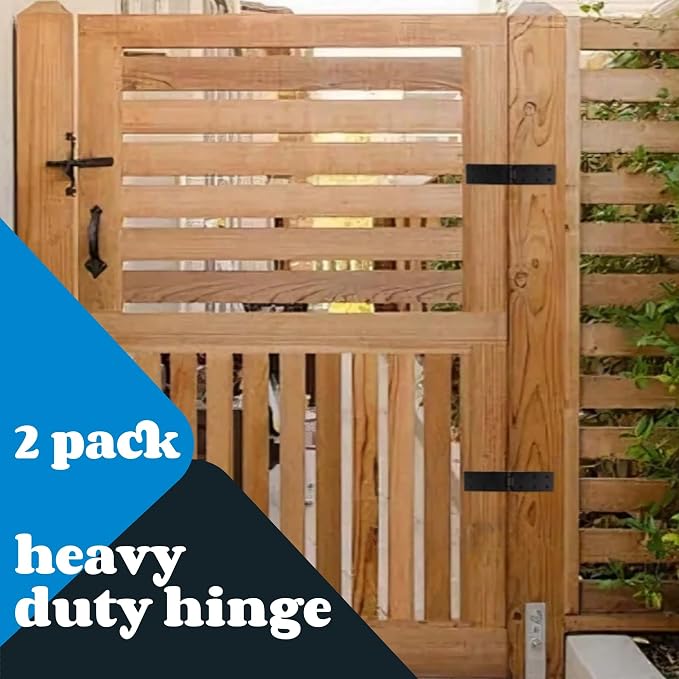 2Pcs Heavy Duty Folding Gate Hinges, 270° Black Door Hinges | 270° Folding - Image 5