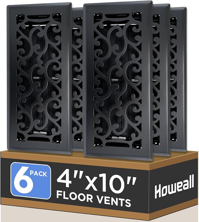 Howeall 4x10 Inches 6 Pack Heavy Duty Walkable Floor Register by Howeall