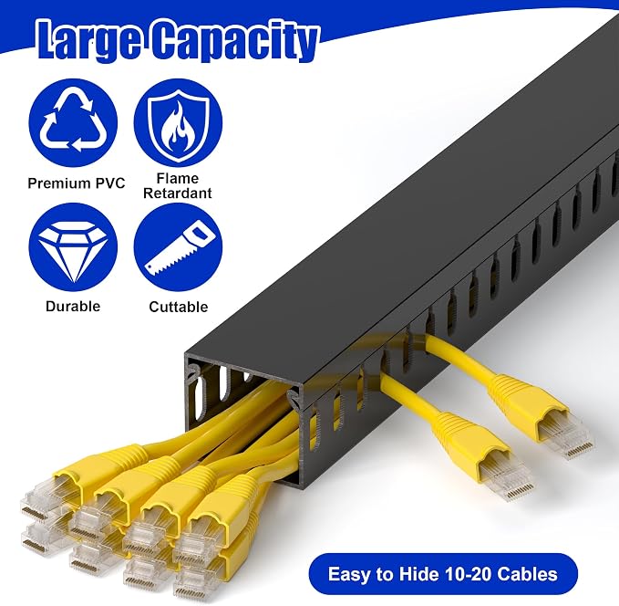 1.4"H x 1.6"W Cable Raceway, 99in Under Desk Wire Management Channel, 16.5in - Image 2