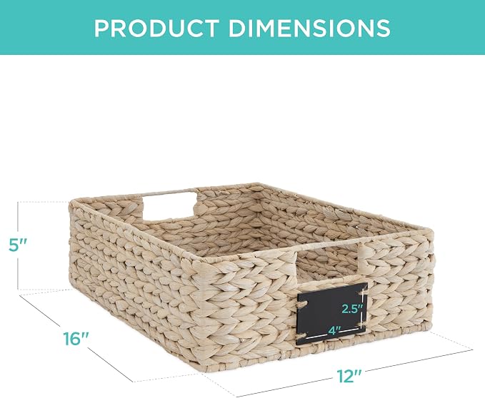 Best Choice Products Set of 4 16x12in Large Water Hyacinth Pantry Baskets - Image 7
