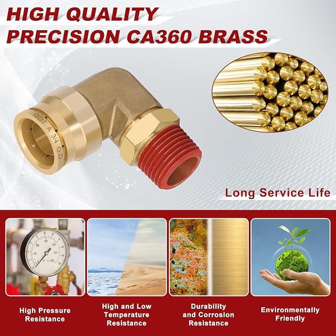 90° Swivel Male Elbow, 3/4" Tube x 1/2" NPT, DOT Approved 5PCS | - Image 2