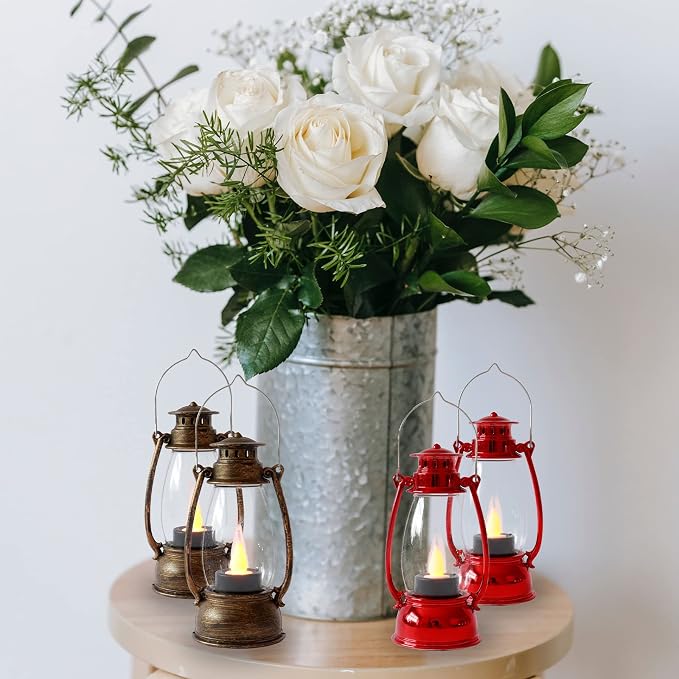 Mini Red Lanterns for Christmas Decor, Lightweight Portable Small LED Lanterns - Image 4
