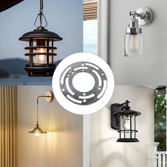2Pcs Universal Light Fixture Mounting Bracket Kit, 4” Round Steel Crossbar - Image 7