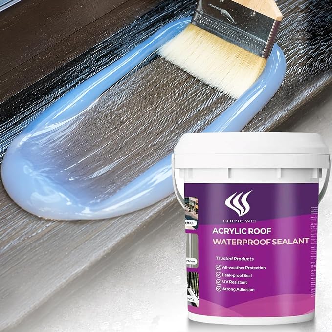 Waterproof Sealant, 3 Gallon, Transparent, Interior/Exterior Waterproofing by SHENGWEI