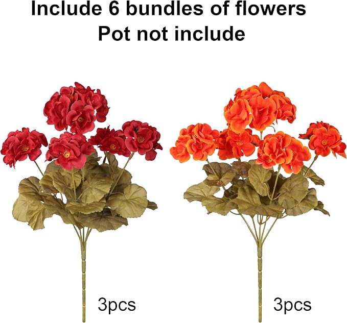 Fake Geraniums Artificial Flowers - Image 5