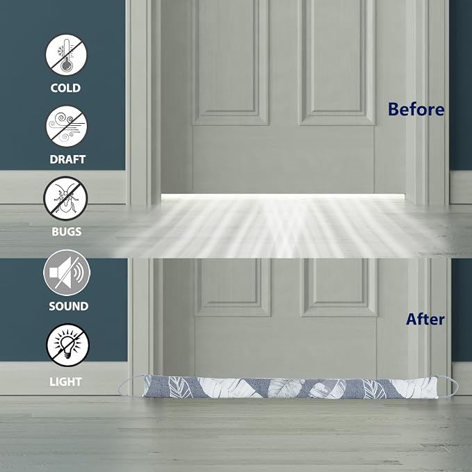 2 Pack 32 Inch 2.8 Inch Wide Slim Under Door Blocker Door Draft Stopper - Image 3