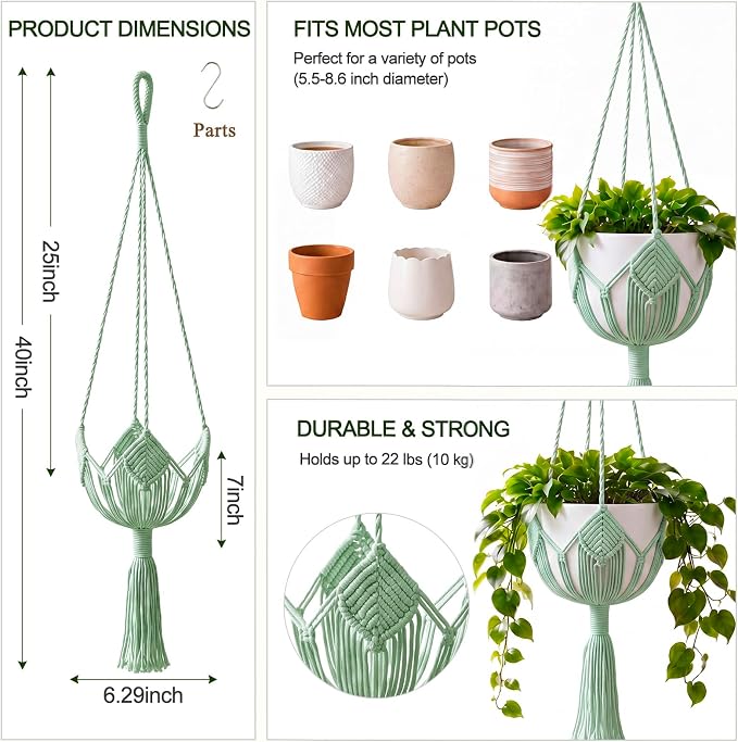 Shappy Boho Macrame Plant Hanger - Image 4