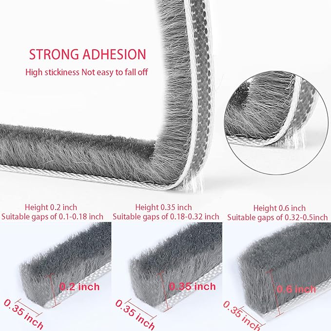 33 Ft Gray Self-Adhesive Soundproofing Weather Stripping - Image 2