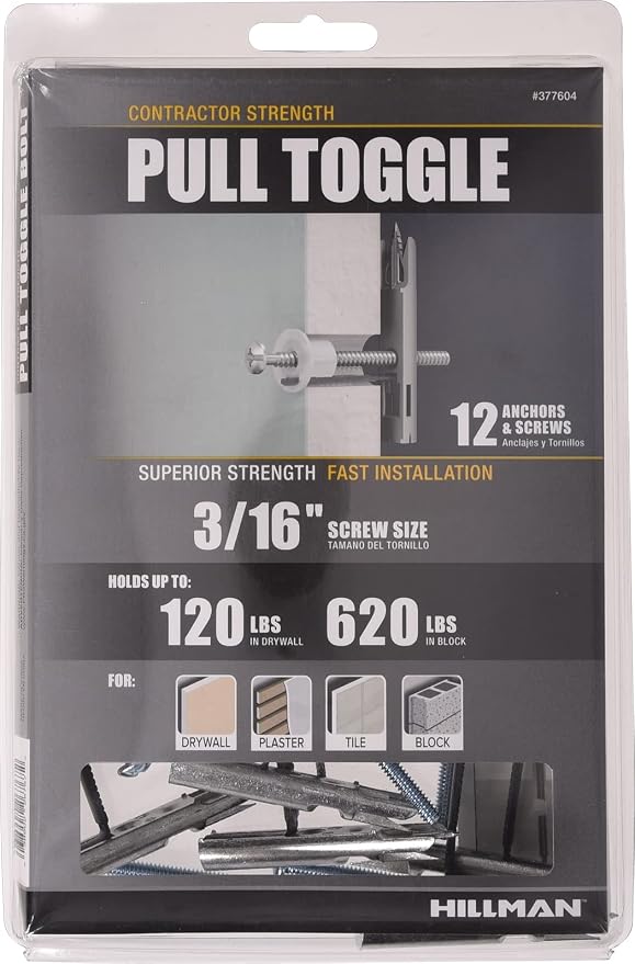 Hillman Pull Toggle Anchors, 12 Pack, self-drilling - Image 5