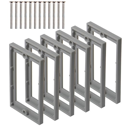 MAKERELE Single Gang Receptacle Box Extender, 1/4 Inch Gray, Durable ABS Plastic by MAKERELE