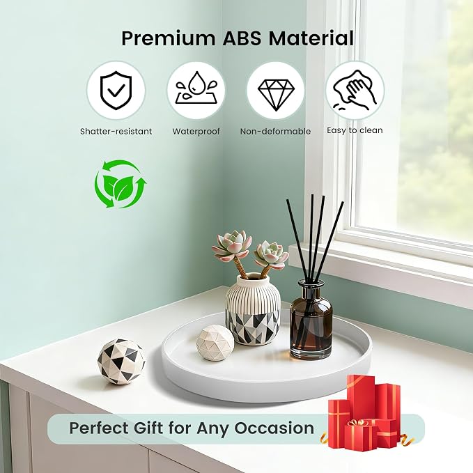 1 Pack 11" Bathroom and Vanity Tray, ABS Bathroom Counter Organizer, Coffee - Image 5