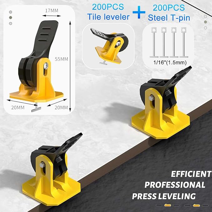 Tile Leveling System 1/8 Kit Tile Spacers, Tlies Tools Leveling Clips - Image 2