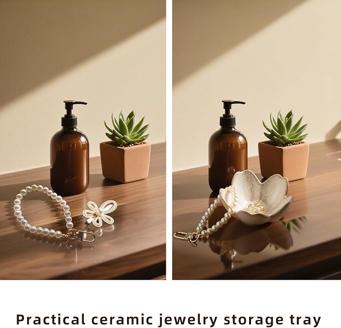 Floral Vanity Tray, Ceramic Jewelry Dish - Image 7