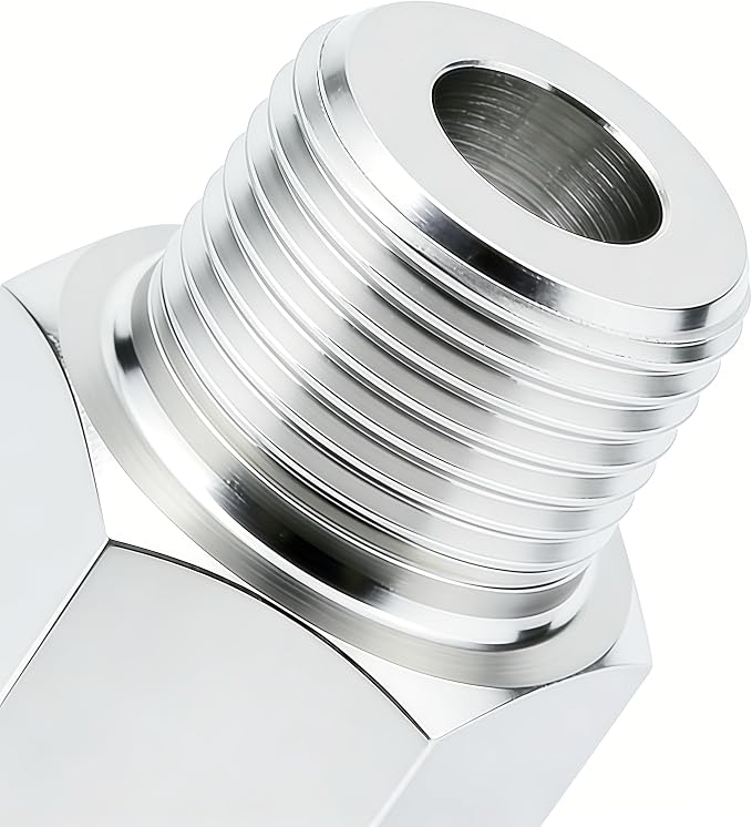 304 Stainless Steel M22*1.5 Female Thread x 1/2" NPT Male Adapter Metric - Image 6