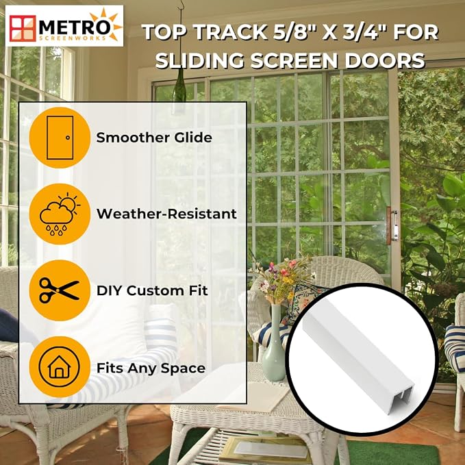 Top Track 5/8" x 3/4 for Sliding Screen Door - Image 5