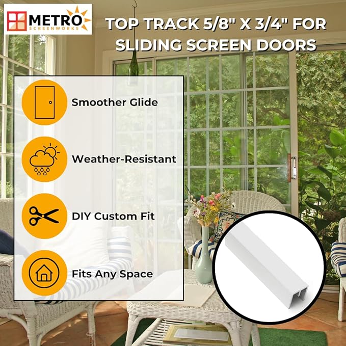 Top Track 5/8" x 3/4 for Sliding Screen Door - Image 5