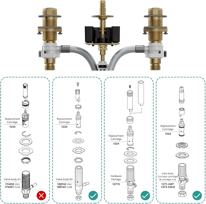 1224 Faucet Cartridge Repair Kit compatible - Image 2