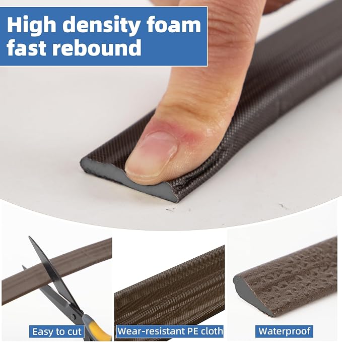 3Pcs x196” Wedge Weather Stripping Door Seal Strip - Image 6