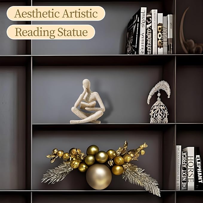 UTTCMK Bookshelf Decor Thinker Statue - Image 2