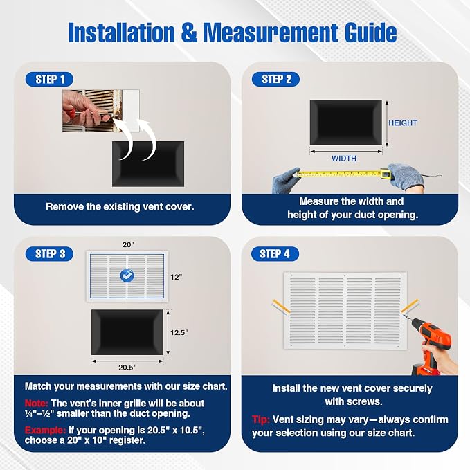 Fancat 20x12 Duct Opening | Steel Return Air Grille | Vent Cover Grill - Image 5