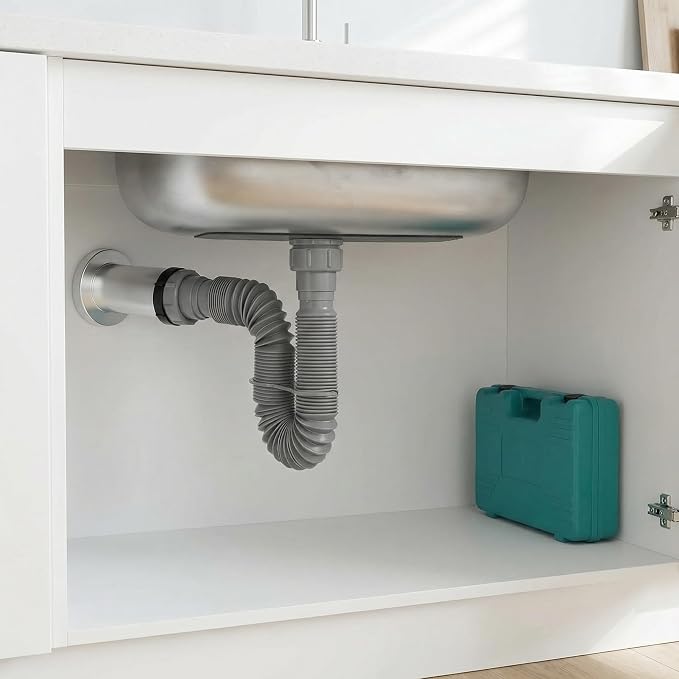 TEHAUX 2 Pack Flexible Drain Pipe Kit, Expandable Sink Drain Hose Fits 1-1/2 to - Image 9