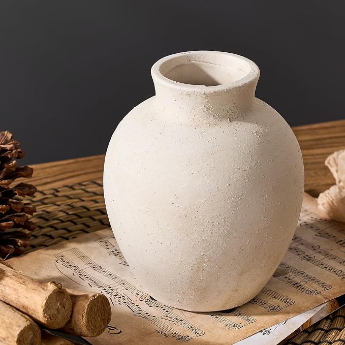 SIDUCAL Ceramic Decorative Flower Vase | 6 Inch Pottery Rustic Farmhouse Boho - Image 4