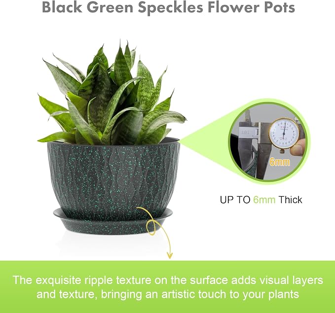 Meowell 12/10/9 inch Large Plant Pots, 3 Pack Wide Flower Pots - Image 3