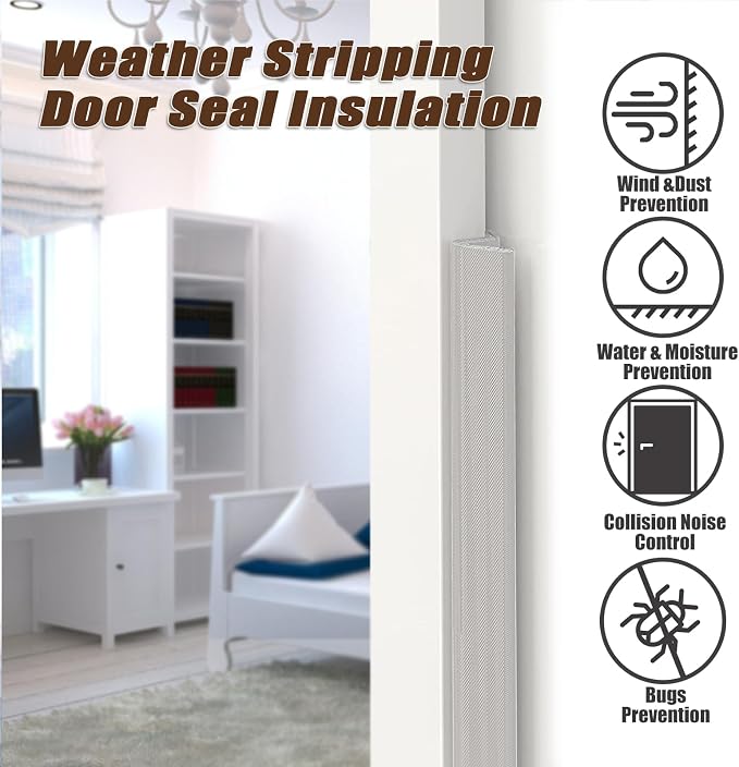 YZGJM Door Frame Adhesive Weather Stripping Seal Strip PU Foam, PE Cover - Image 2