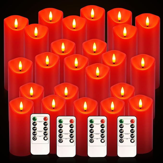 24-Pack Red Flameless LED Candles - Image 6