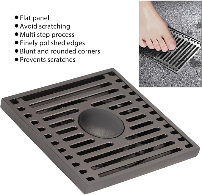 Shower Floor Drain, Gravity Spring Design Drain, Copper Large Displacement - Image 2