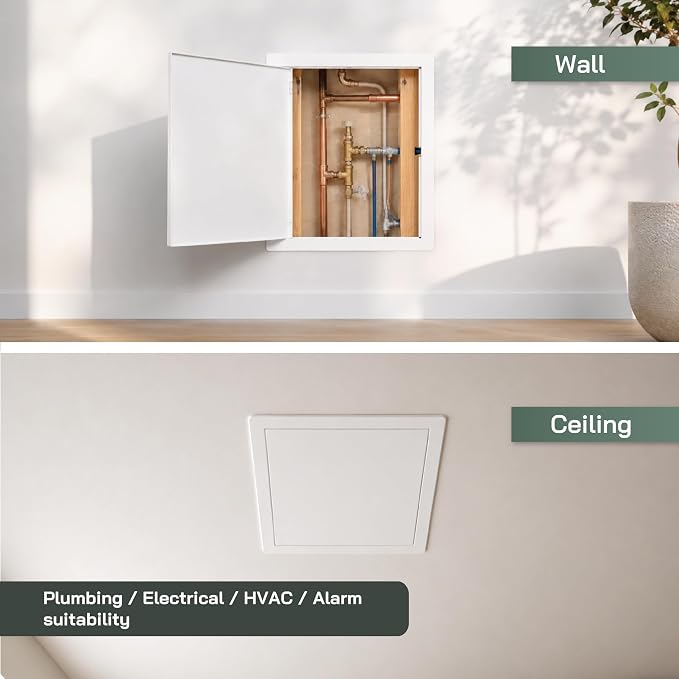 Vent Systems 6" x 8" Push-to-Open ABS Access Door – White Plastic Access Panel - Image 6