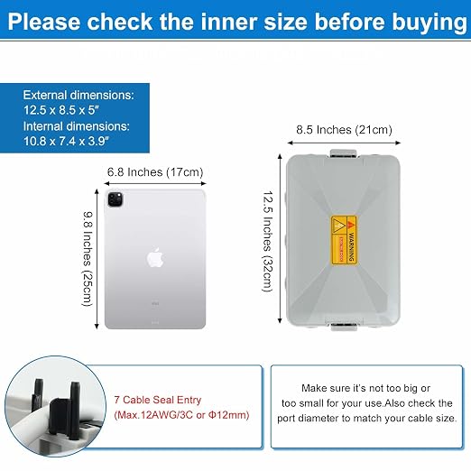 NineLeaf Large Outdoor Waterproof Electrical Grey Box IP54 - Image 4