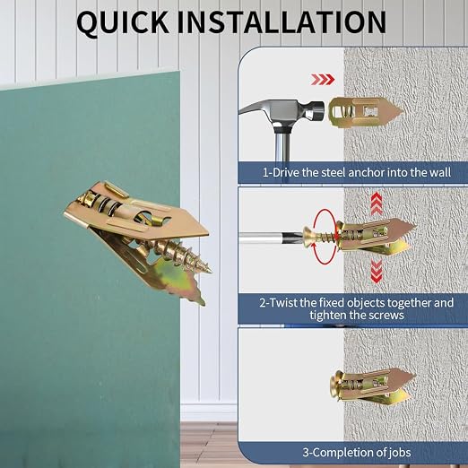 Self Drilling Drywall Anchors and Screws Kit, 2026 NEW Wall Anchors - Image 3