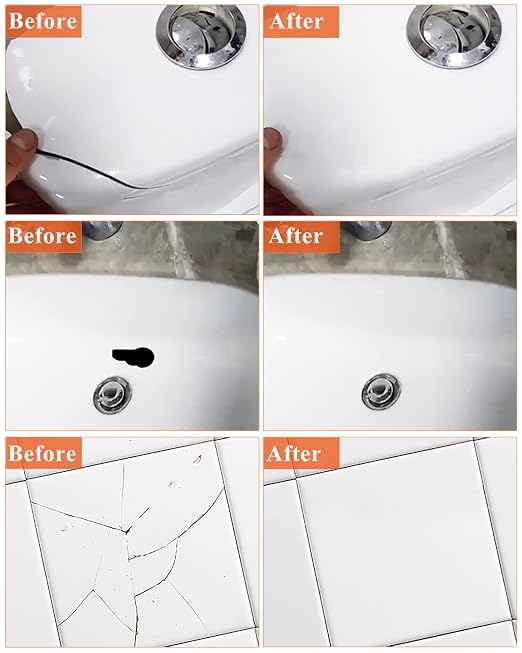 Bath Repair Kit White 100g, Chip & Pedestal Crack Hole Scratches Repair | - Image 4