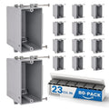 1-Gang New Work Outlet Box, 23 Cubic Inch Single Gang PVC Electrical Box by OhLectric