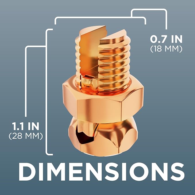 THE CIMPLE CO 4 Pack, Size #6 Copper Split-Bolt Connectors 6 AWG - Image 6