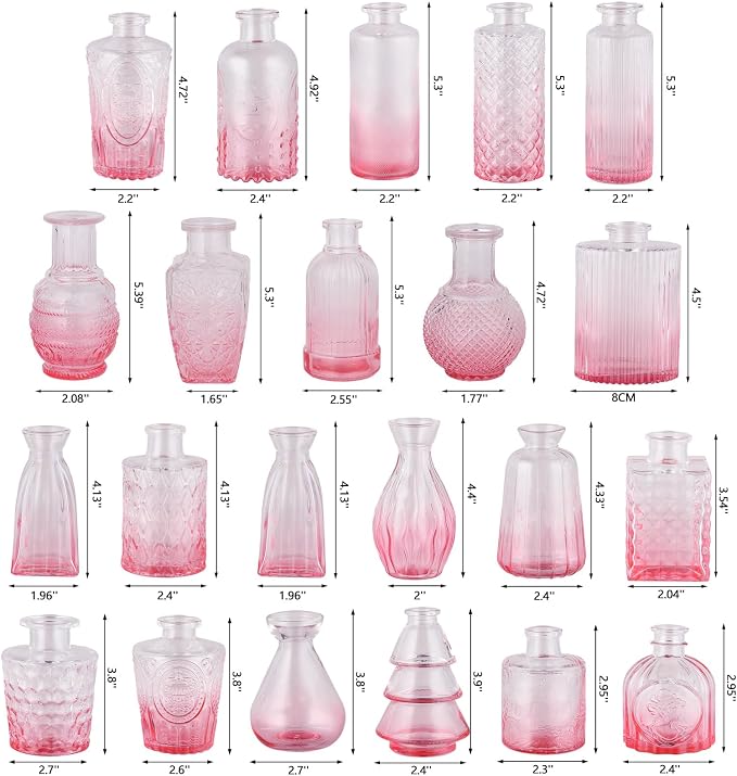 Glass Bud Vases Mini Flower Vase Small Vintage Vases - Image 2