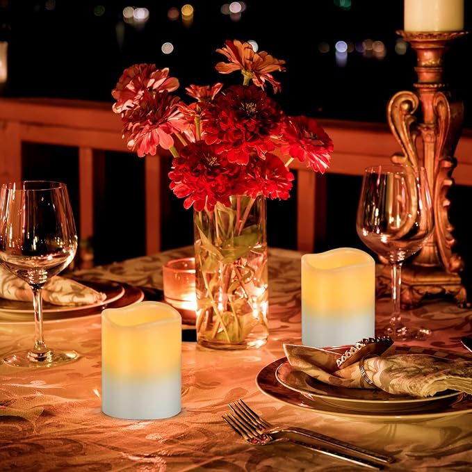 Flameless Candles Battery Operated Candles Real Wax Pillar LED Candles - Image 4