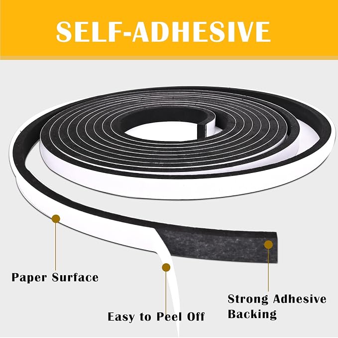 Closed Cell Foam Tape 1 inch Wide x 1/4 inch Thick, Single Sided Foam Strip - Image 3