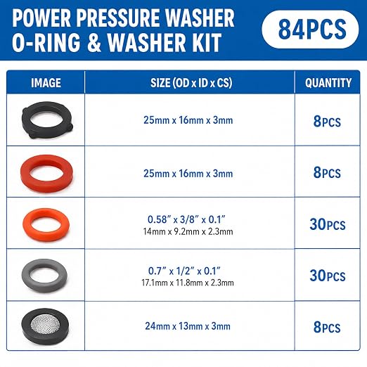 ZDBB 84 Pcs Pressure Washer O Rings, Garden Hose and Screen Filter Washers | 5 - Image 2