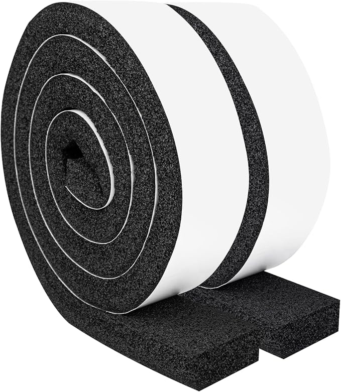 Yotache Open Cell Foam Air Conditioner Weather-Strip 2"x1", 6.5 Ft x 2Pcs | by yotache
