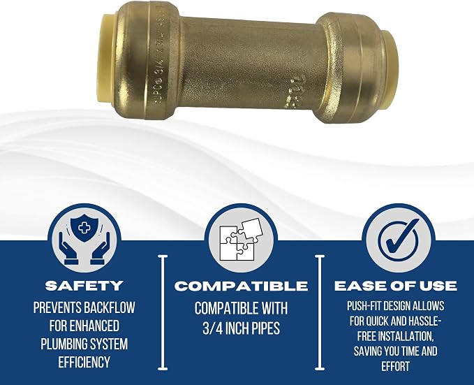 1 Pack XFITTING 3/4" x 3/4" Push Fit Check Valve, NSF ANSI61 - Image 5
