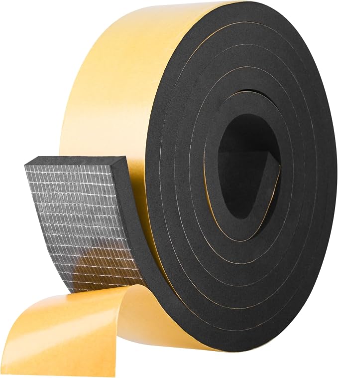 Kikerike Self Adhesive Foam Tape Weatherstrip 2In x 3/8In x 6.5Ft High Density by Kikerike