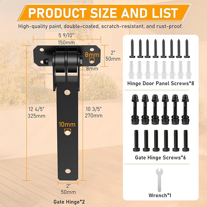 Heavy Duty Gate Hinges, 900 Lbs Capacity and Sealed Built-in Ball Bearings | - Image 5
