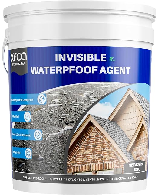 Transparent Waterproof Sealant, 5 Gallon Clear Transparent Waterproof Coating by XFCA